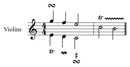 Ornaments with placement below now correctly rendered below the staff (after)