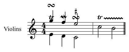 Ornaments with placement below always drawn above the staff, colliding with the upper voice (before)