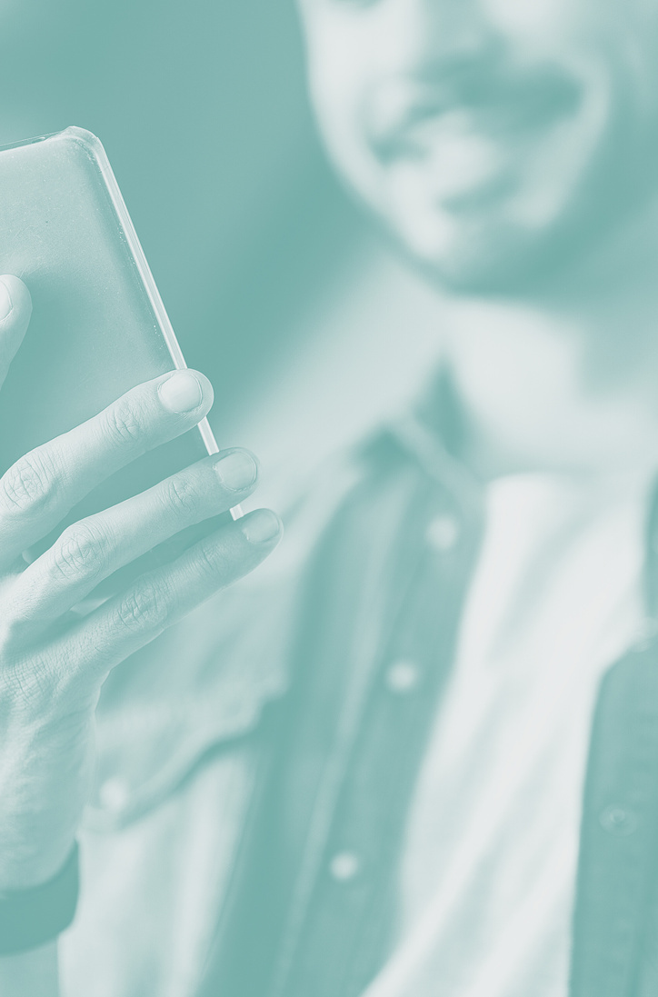 A man using his smartphone