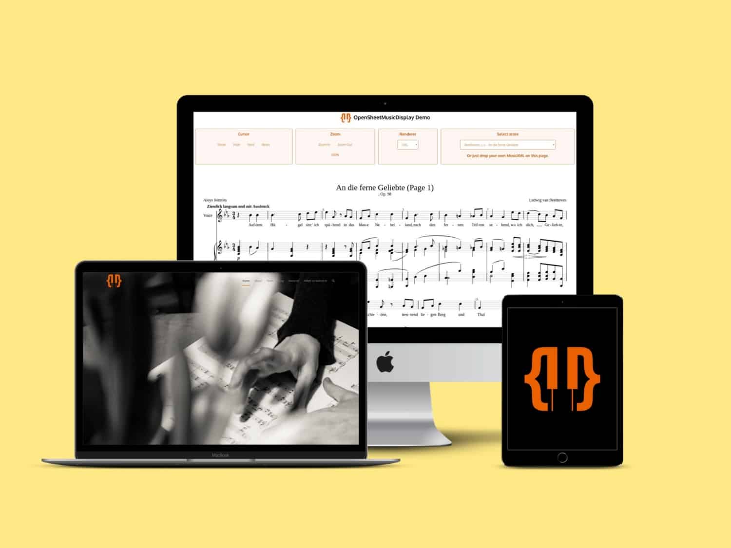 Computer screen showing an OSMD demo